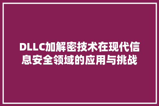DLLC加解密技术在现代信息安全领域的应用与挑战