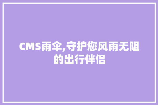 CMS雨伞,守护您风雨无阻的出行伴侣