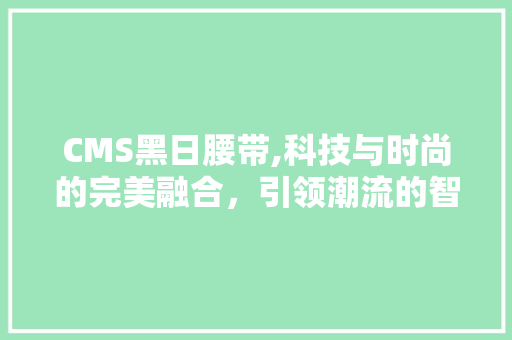 CMS黑日腰带,科技与时尚的完美融合，引领潮流的智能穿戴神器