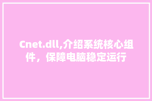 Cnet.dll,介绍系统核心组件，保障电脑稳定运行