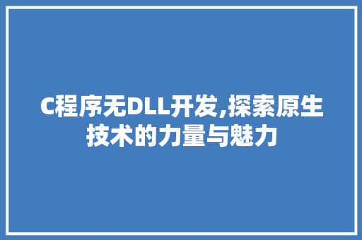 C程序无DLL开发,探索原生技术的力量与魅力