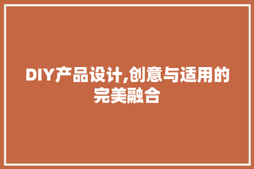 DIY产品设计,创意与适用的完美融合 360搜优化