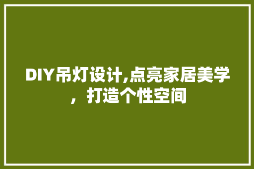 DIY吊灯设计,点亮家居美学，打造个性空间 网站优化