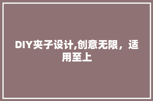 DIY夹子设计,创意无限，适用至上