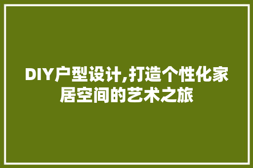 DIY户型设计,打造个性化家居空间的艺术之旅 网站优化