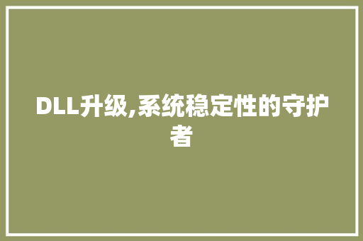 DLL升级,系统稳定性的守护者