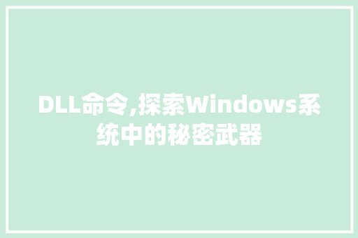 DLL命令,探索Windows系统中的秘密武器 网站开发