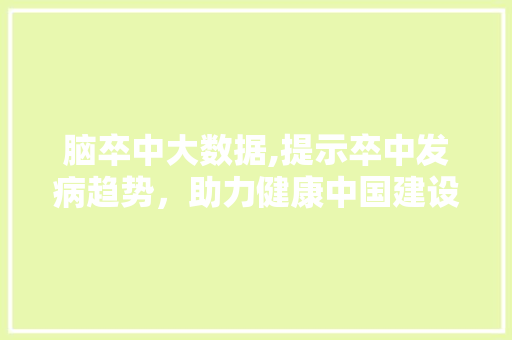 脑卒中大数据,提示卒中发病趋势，助力健康中国建设 网站优化