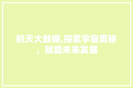 航天大数据,探索宇宙奥秘，赋能未来发展