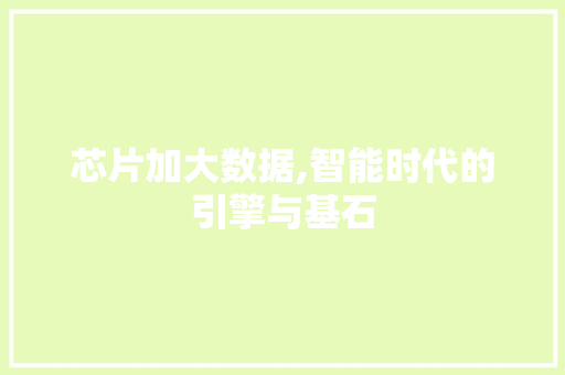 芯片加大数据,智能时代的引擎与基石