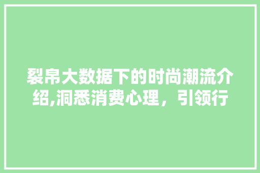 裂帛大数据下的时尚潮流介绍,洞悉消费心理，引领行业风向标
