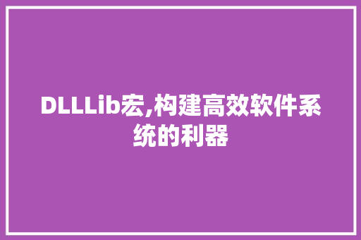 DLLLib宏,构建高效软件系统的利器