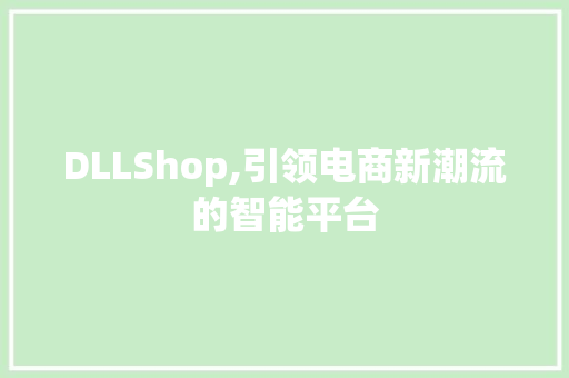 DLLShop,引领电商新潮流的智能平台
