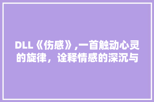 DLL《伤感》,一首触动心灵的旋律，诠释情感的深沉与复杂