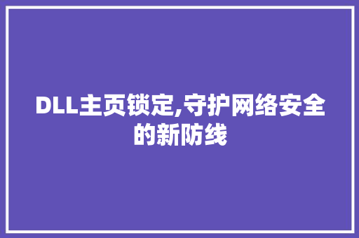 DLL主页锁定,守护网络安全的新防线