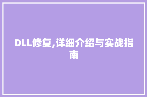DLL修复,详细介绍与实战指南 搜狗优化