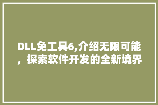 DLL免工具6,介绍无限可能，探索软件开发的全新境界