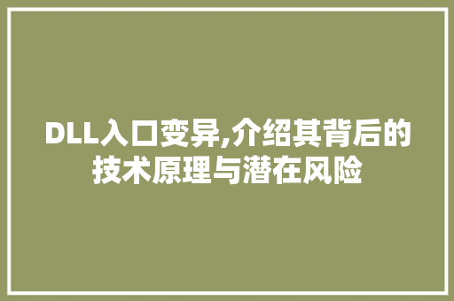 DLL入口变异,介绍其背后的技术原理与潜在风险