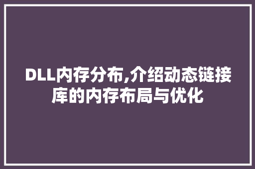 DLL内存分布,介绍动态链接库的内存布局与优化