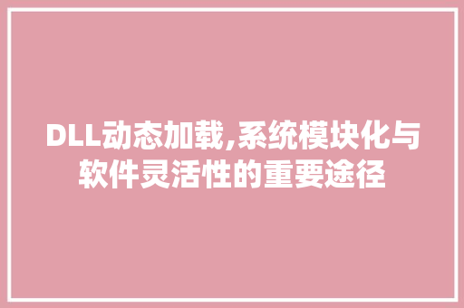 DLL动态加载,系统模块化与软件灵活性的重要途径