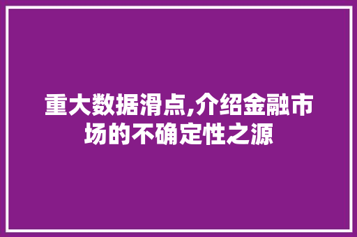 重大数据滑点,介绍金融市场的不确定性之源