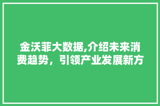 金沃菲大数据,介绍未来消费趋势，引领产业发展新方向 360搜优化