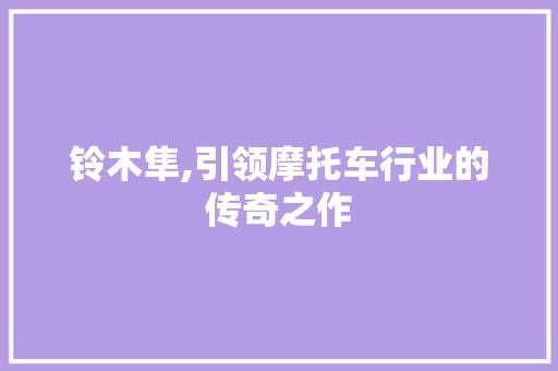 铃木隼,引领摩托车行业的传奇之作