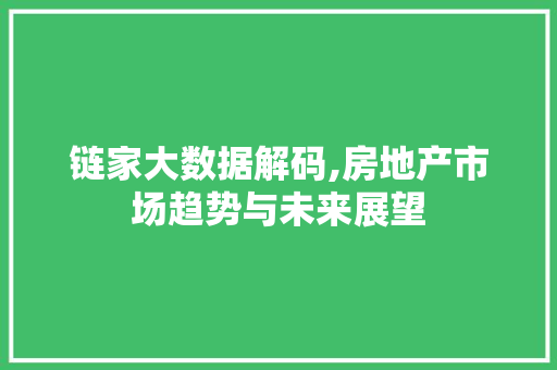 链家大数据解码,房地产市场趋势与未来展望