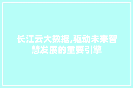 长江云大数据,驱动未来智慧发展的重要引擎 网站优化