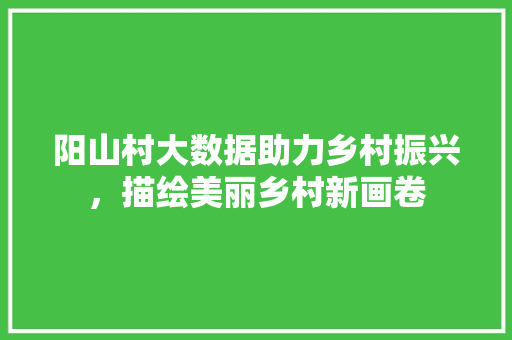 阳山村大数据助力乡村振兴，描绘美丽乡村新画卷