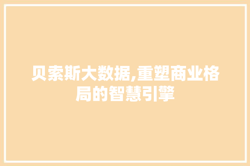 贝索斯大数据,重塑商业格局的智慧引擎