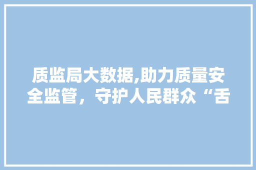 质监局大数据,助力质量安全监管，守护人民群众“舌尖上的安全”