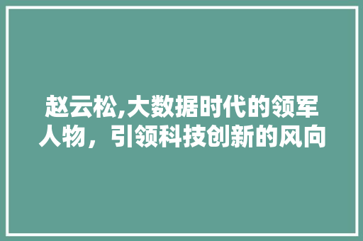 赵云松,大数据时代的领军人物，引领科技创新的风向标 百度算法