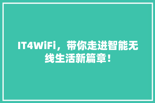 IT4WiFi，带你走进智能无线生活新篇章！ 360搜优化
