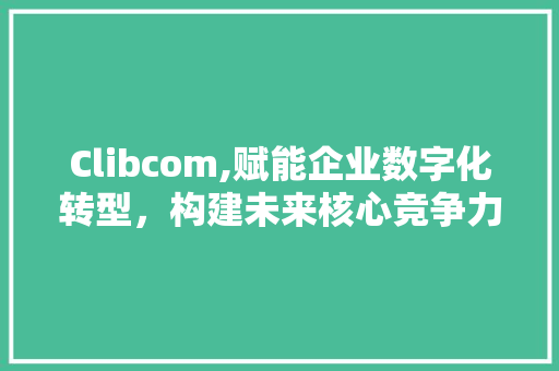 Clibcom,赋能企业数字化转型，构建未来核心竞争力 Clibcom,赋能企业数字化转型，构建未来核心竞争力 百度算法
