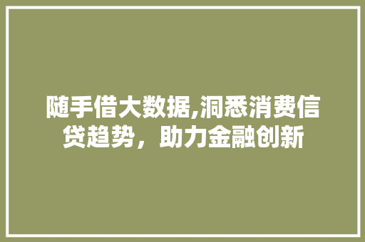 随手借大数据,洞悉消费信贷趋势，助力金融创新 360搜优化
