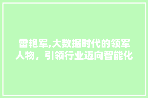 雷艳军,大数据时代的领军人物，引领行业迈向智能化未来