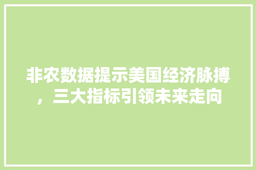 非农数据提示美国经济脉搏，三大指标引领未来走向