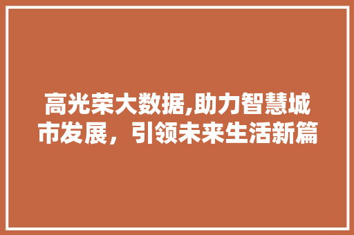 高光荣大数据,助力智慧城市发展，引领未来生活新篇章 英文谷歌算法