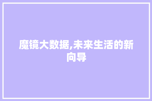魔镜大数据,未来生活的新向导