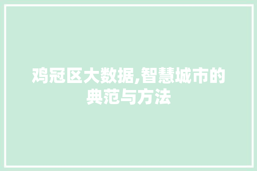 鸡冠区大数据,智慧城市的典范与方法 360搜优化