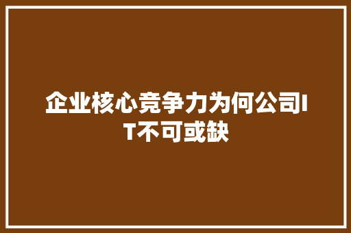 企业核心竞争力为何公司IT不可或缺 百度算法