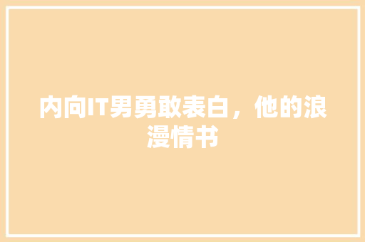 内向IT男勇敢表白，他的浪漫情书
