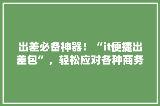 出差必备神器！“it便捷出差包”，轻松应对各种商务场合！