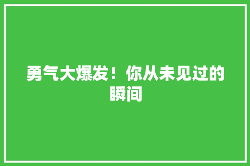 勇气大爆发！你从未见过的瞬间 搜狗优化