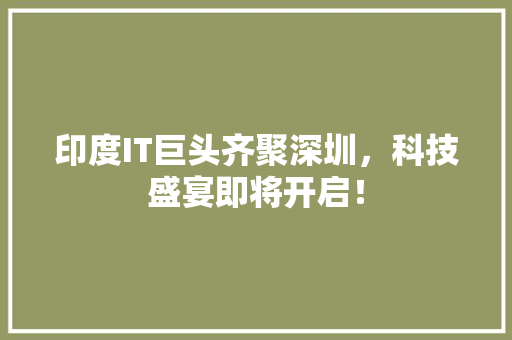 印度IT巨头齐聚深圳，科技盛宴即将开启！ 头条优化