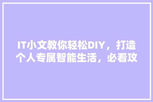 IT小文教你轻松DIY，打造个人专属智能生活，必看攻略
