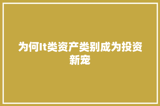 为何It类资产类别成为投资新宠