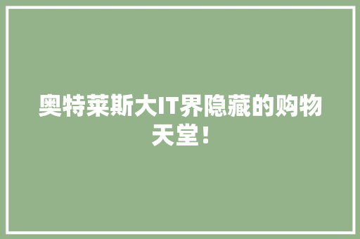 奥特莱斯大IT界隐藏的购物天堂！ 网站开发