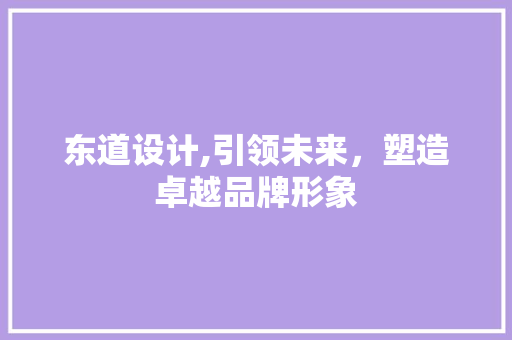 东道设计,引领未来，塑造卓越品牌形象